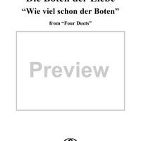 Four Duets, Op.61, No.4 Die Boten der Liebe, "Wie viel schon der Boten"