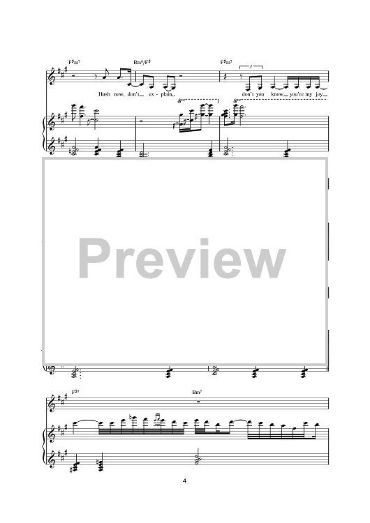 Don't Explain" Sheet Music by Nina Simone for Piano/Vocal/Chords