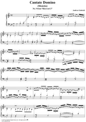 Cantate Domino (Motetto), No. 9 from "Ricercari 2"