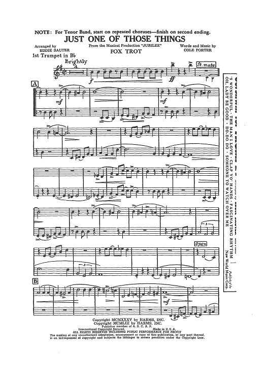 Just One Of Those Things - Trumpet 1 in Bb