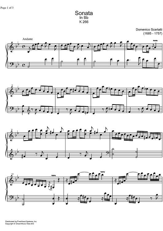 Sonata Bb Major K266