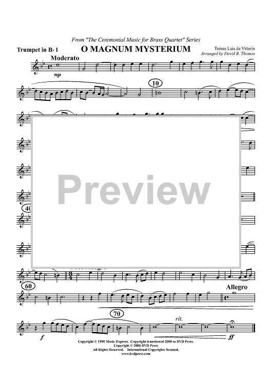 O Magnum Mysterium - Trumpet 1