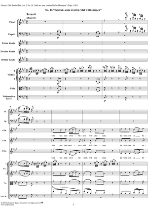 "Seid uns zum zweiten Mal willkommen", No. 16 from  "Die Zauberflöte", Act 2 (K620) - Full Score