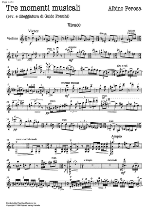 Tre momenti musicali - Violin