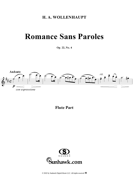 Romance sans Paroles - Flute