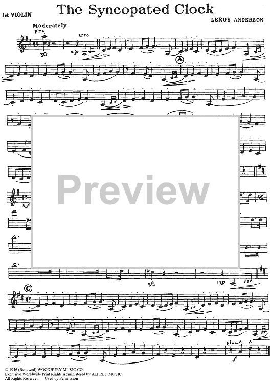 The Syncopated Clock - Violin 1