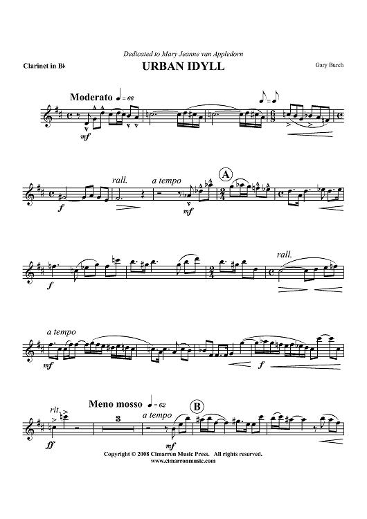 Urban Idyll - Clarinet in Bb