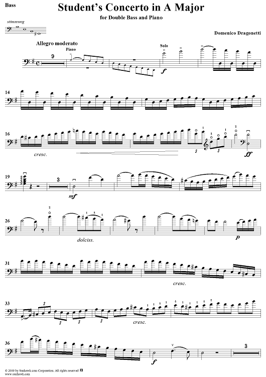 Student's Concerto - Bass