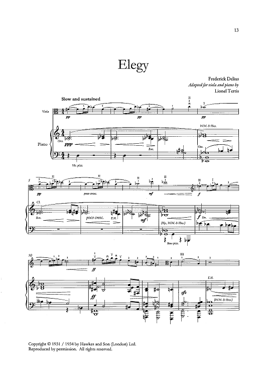 Elegy - Piano Accompaniment
