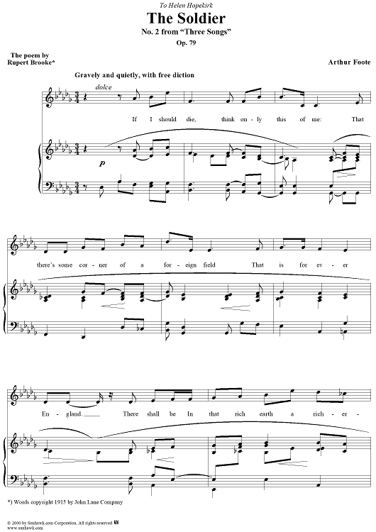 The Soldier, No. 2 from "Three Songs", Op. 79