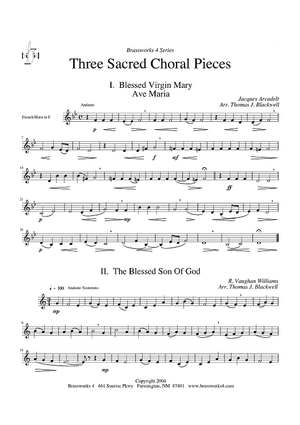 Three Sacred Choral Pieces - Horn in F (opt. Trombone)