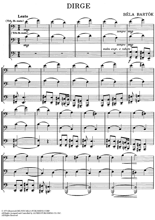 Dirge - Bass Clef Instruments