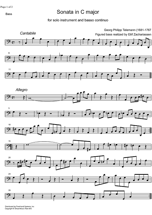 Sonata C Major - Bass