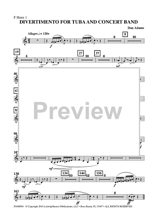 Divertimento for Tuba and Concert Band - Horn 1 in F