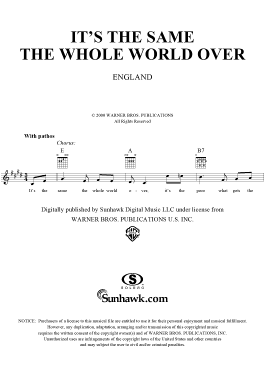 It's the Same the Whole World Over