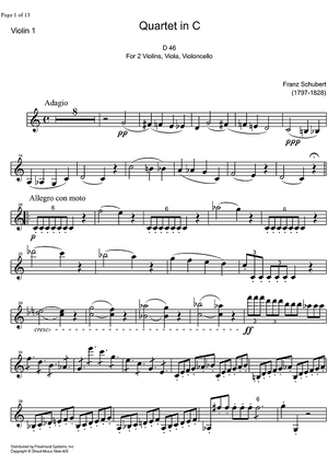 String Quartet No. 4 C Major D46 - Violin 1