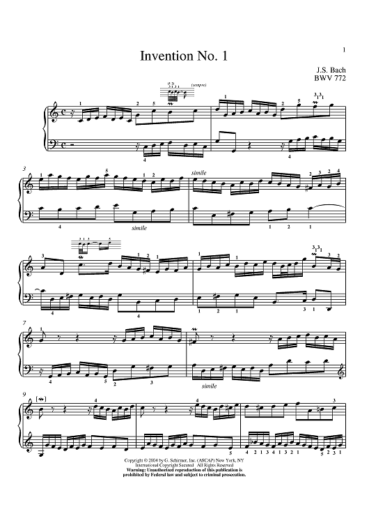 Two-Part Invention In C Major