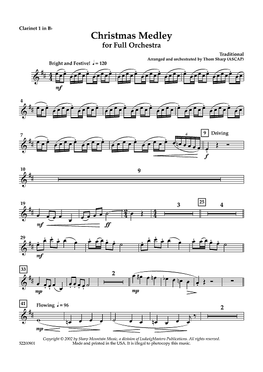 Christmas Medley - Clarinet 1 in Bb