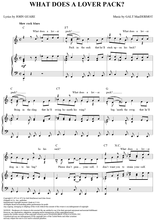 What Does a Lover Pack?