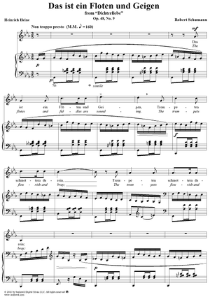 Dichterliebe (Song Cycle), Op. 48, No. 09: Das ist ein Flöten und Geigen - No. 9 from "Dichterliebe" Op. 48