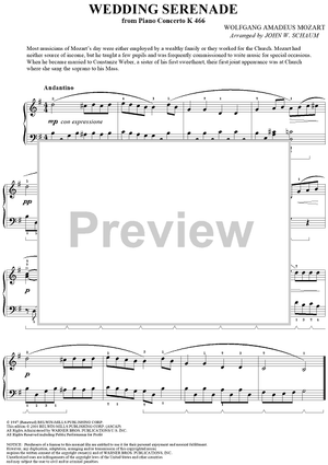 Wedding Serenade (from Piano Concerto K 466)