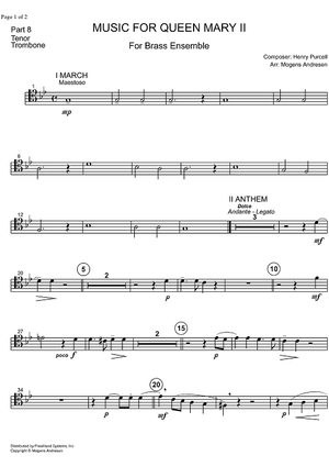 Music for Queen Mary II - Tenor Trombone