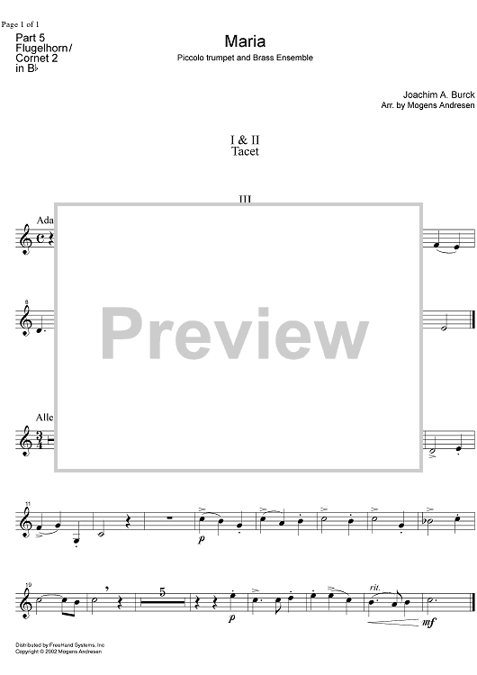 Maria - Cornet in B-flat 2/Flugelhorn