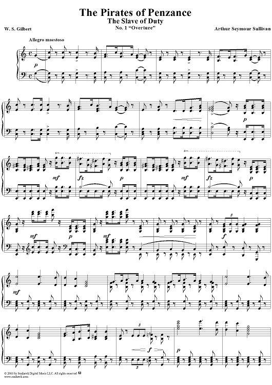 The Pirates of Penzance - Act I, No. 1: Overture - Vocal Score