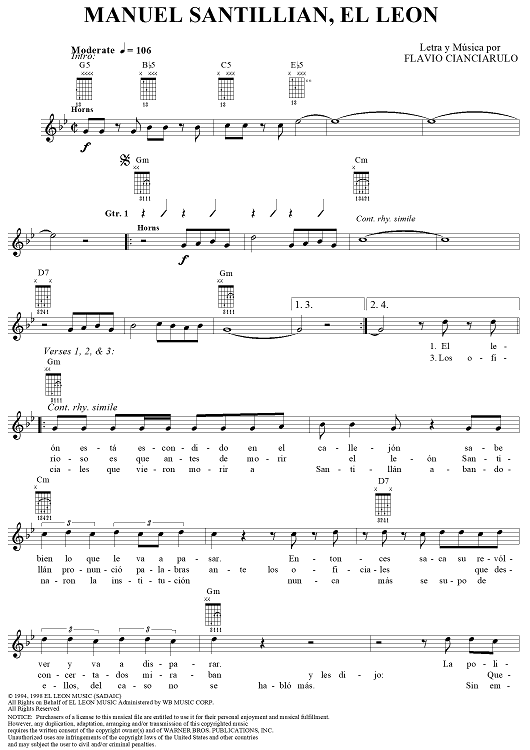 Manuel Santillián, El Leon