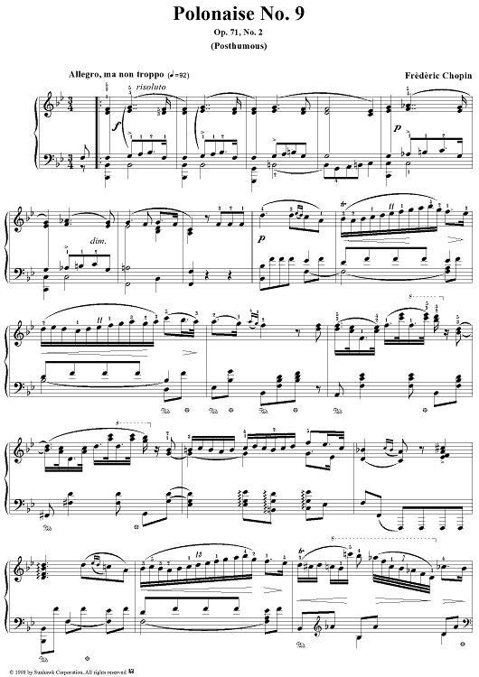 Polonaise No. 9 in B-flat Major, Op. 71, No. 2