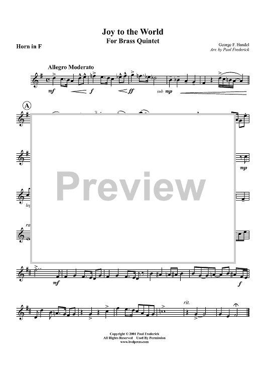 Joy to the World - Horn in F