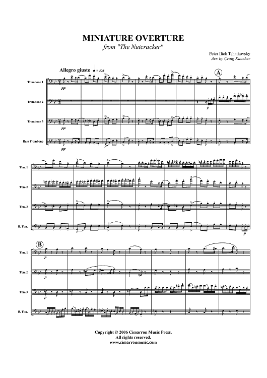 Suite from ''The Nutcracker''. Ouverture Miniature - Score