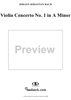 Violin Concerto No. 1 in A Minor   (BWV 1041) - Full Score