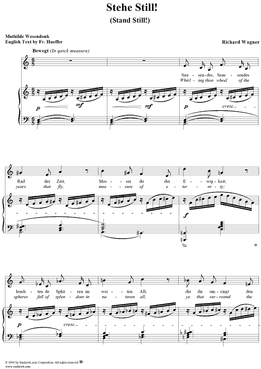 Wesendonk-Lieder, WWV91, No. 2 - Stehe still! (Stand still!)