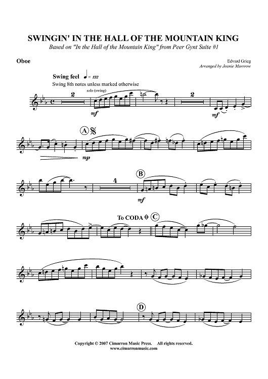 In the Swing of the Mountain King - Oboe