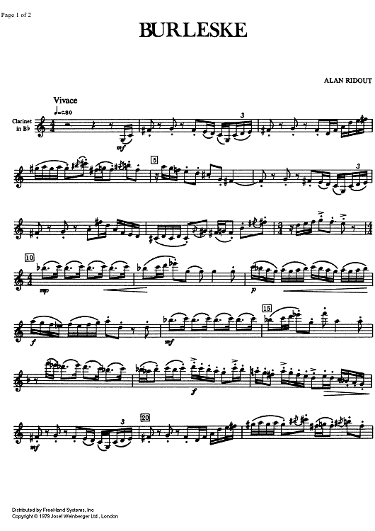 Difficult 2/3 - Burleske - Clarinet