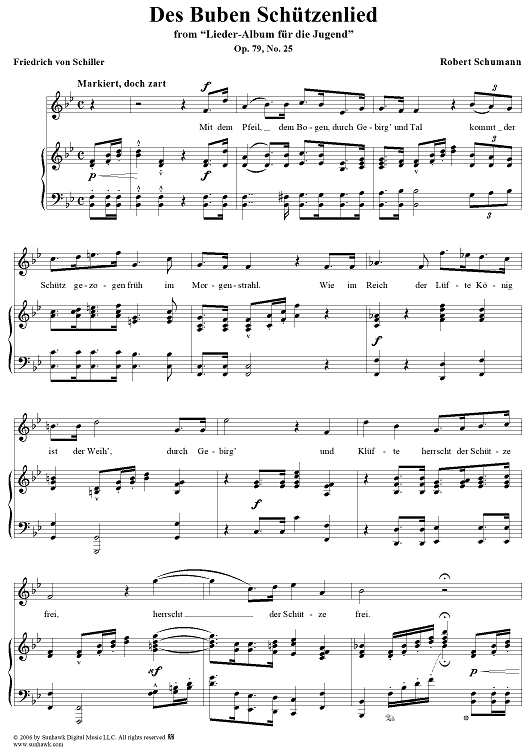 Des Buben Schützenlied, No. 25, Op. 79