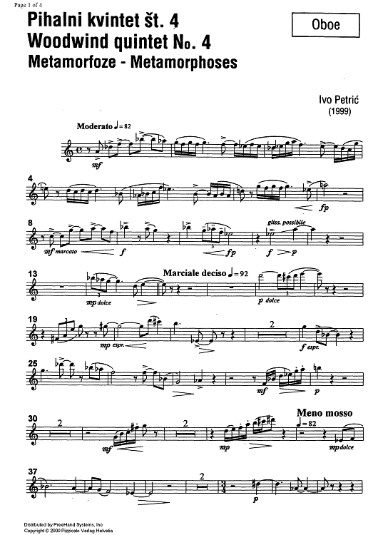 Metamorhposes - Oboe