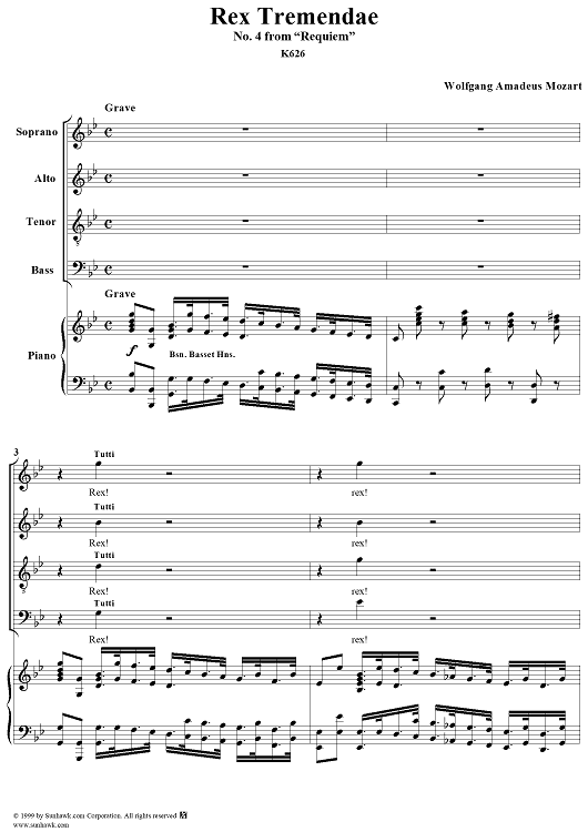 Rex Tremendae - No. 4 from "Requiem"  K626