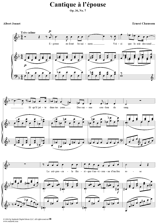 Cantique à L'Épouse, Op. 36, No. 7