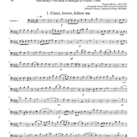 Two Madrigals, Vol. 8 - from Morley's "First Book of Madrigals to 4 Voices" (1594) - Trombone 3