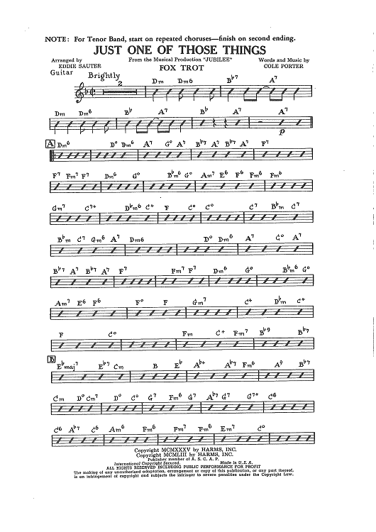 Just One Of Those Things - Guitar