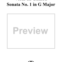 Sonata No. 1 in G Major, Movement 2 - Piano Score