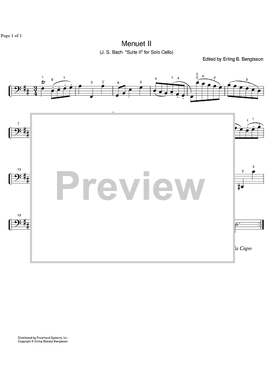 Suite No. 2 d minor BWV 1008 - Cello