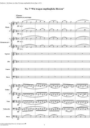 Wir tragen empfängliche Herzen, No. 7 from "Die Ruinen von Athen", Op. 113 - Full Score