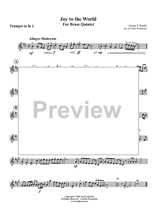 Joy to the World - Trumpet 2