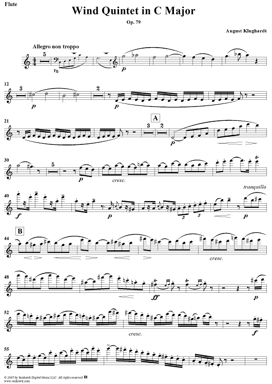 Wind Quintet in C Major, Op. 79 - Flute