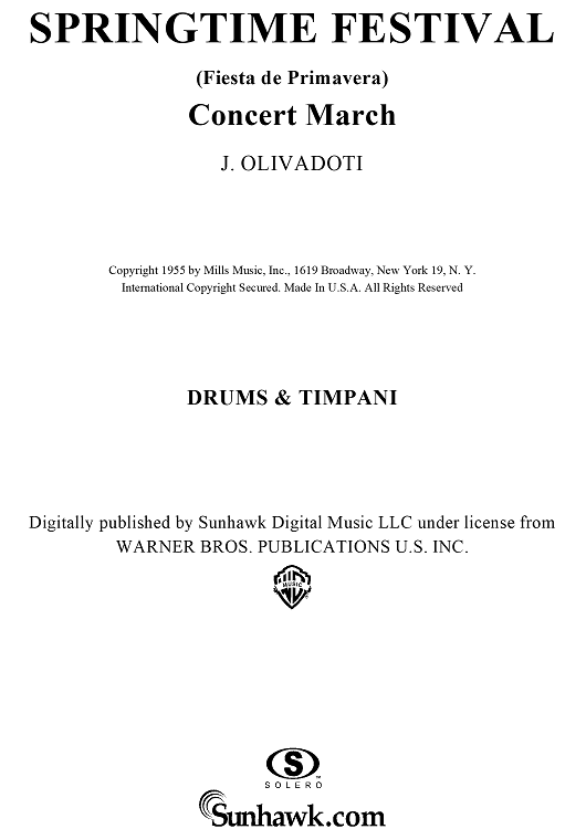 Springtime Festival - Drums & Timpani