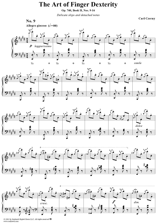 The Art of Finger Dexterity, Op. 740, Book II, Nos. 9-16