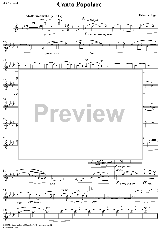 Canto Popolare - Clarinet in A